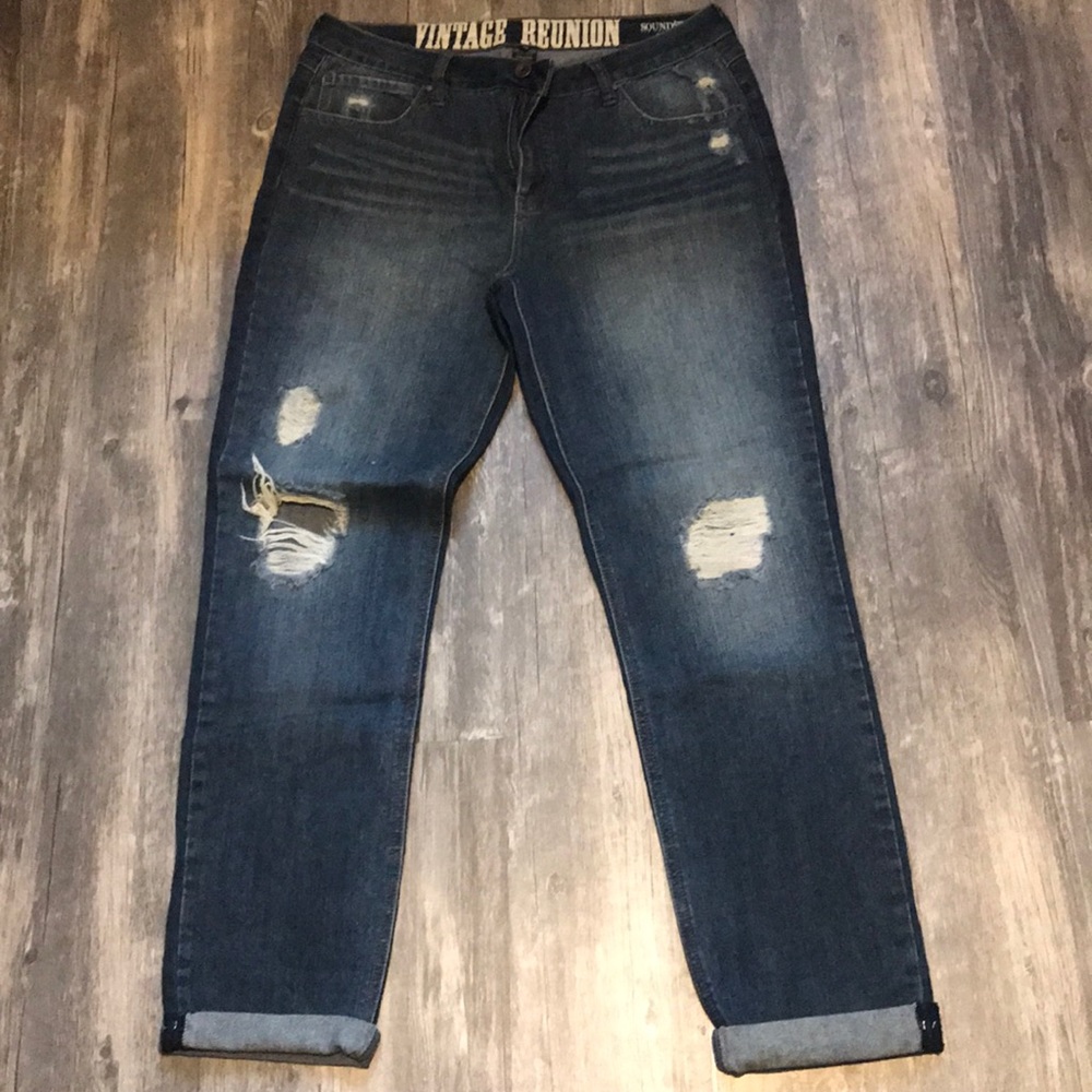 Ladies cuffed denim jeans size 10